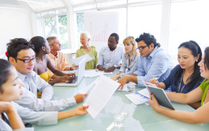 Diverse Business People Working Together in Office
